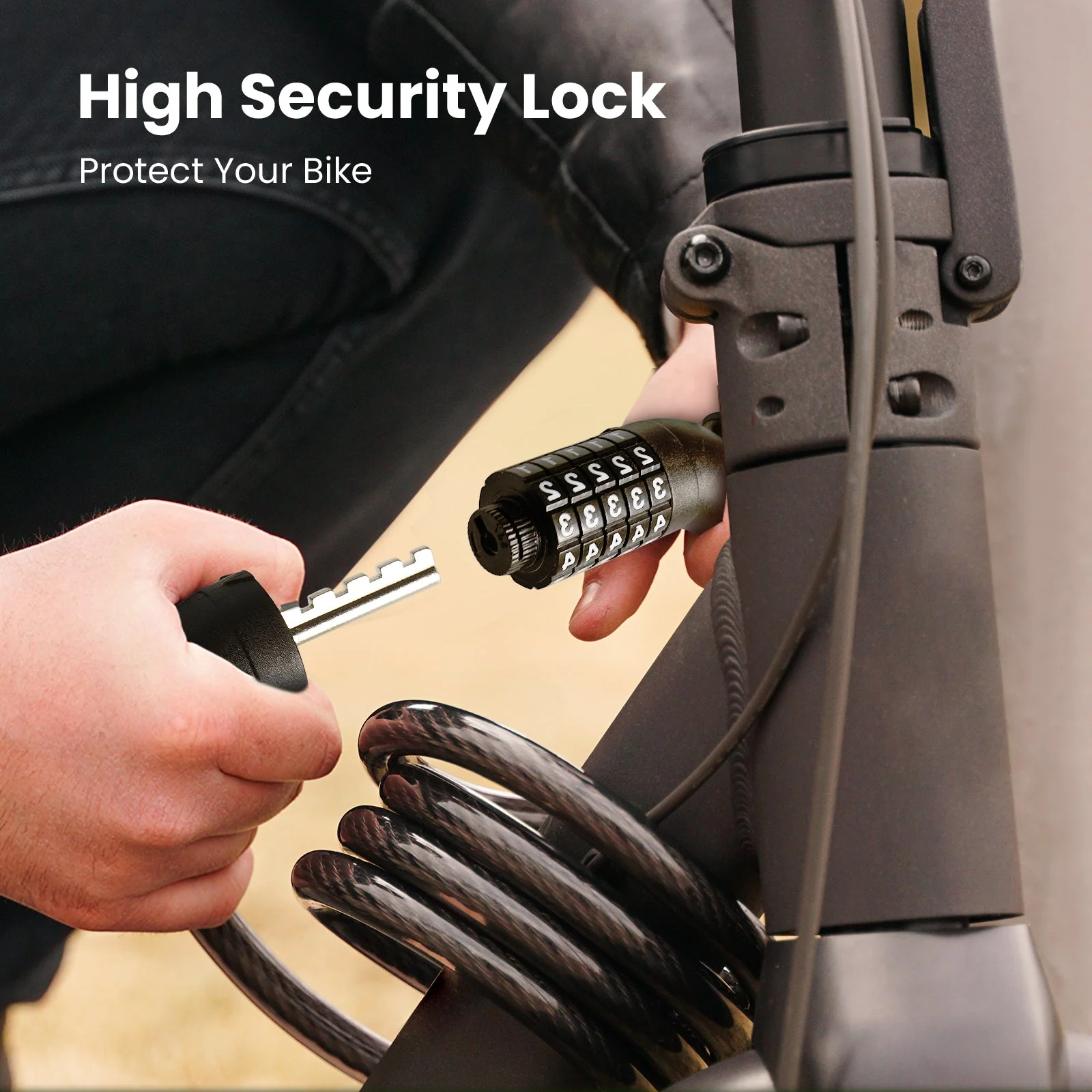 S3 High Security 5-Digit Resettable Combination Bicycle Lock - Image 5