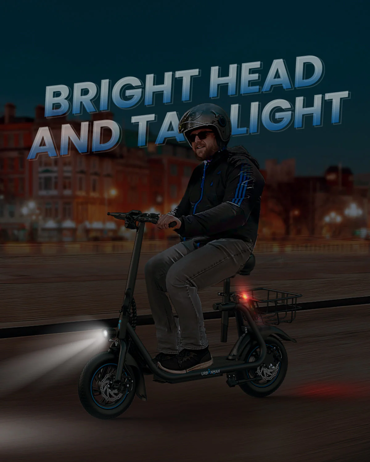 Gyroor 450W C1 Electric Scooter with Seat & Carry Basket - Image 8