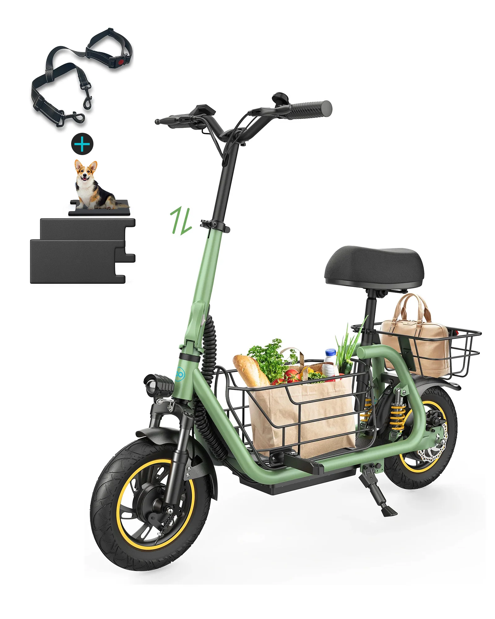Gyroor C1 Pro 800W Scooter – Dual Baskets for Cargo & Pets - Image 10