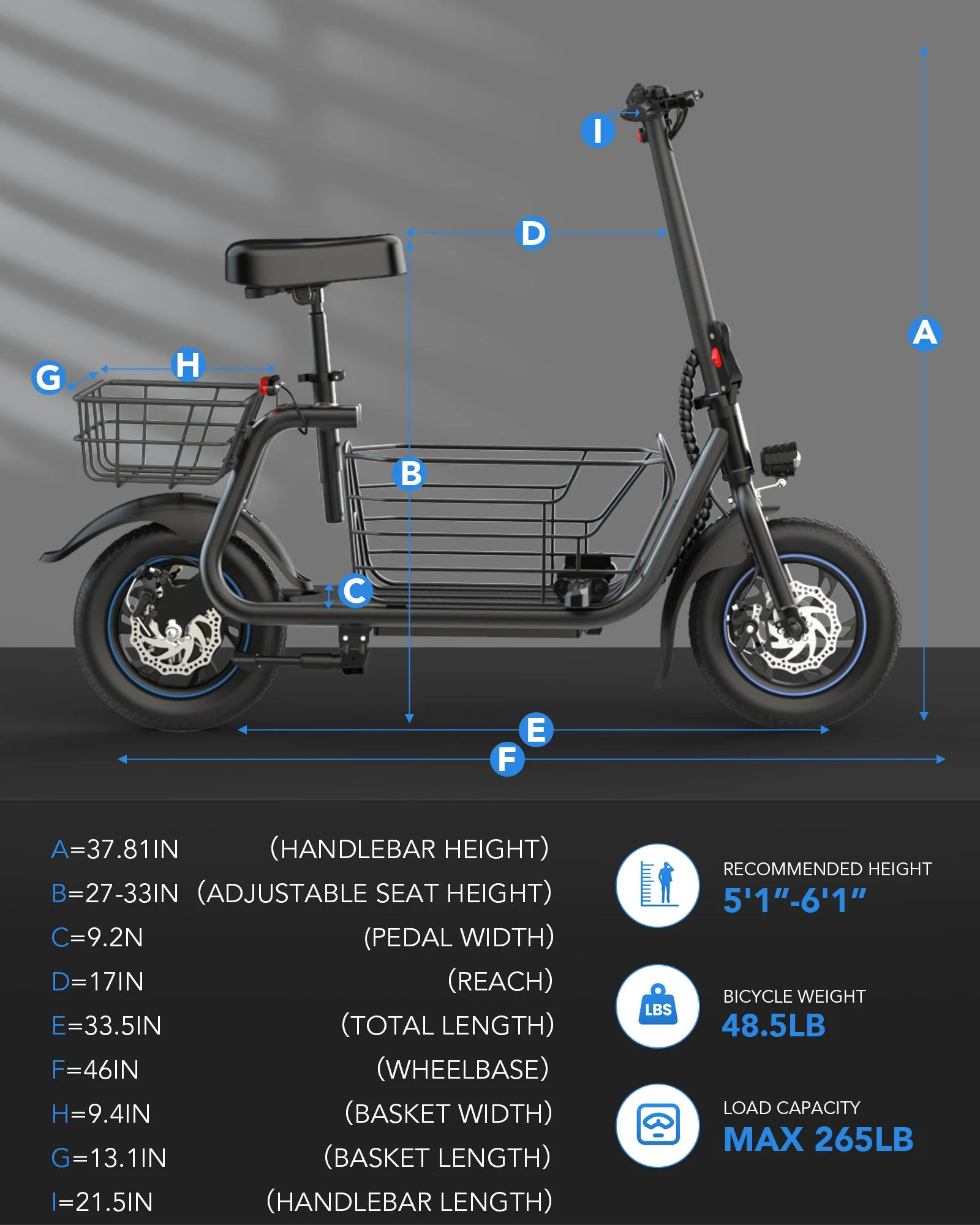 Gyroor C1 Electric Scooter – 450W, Seat & Rear Basket - Image 21