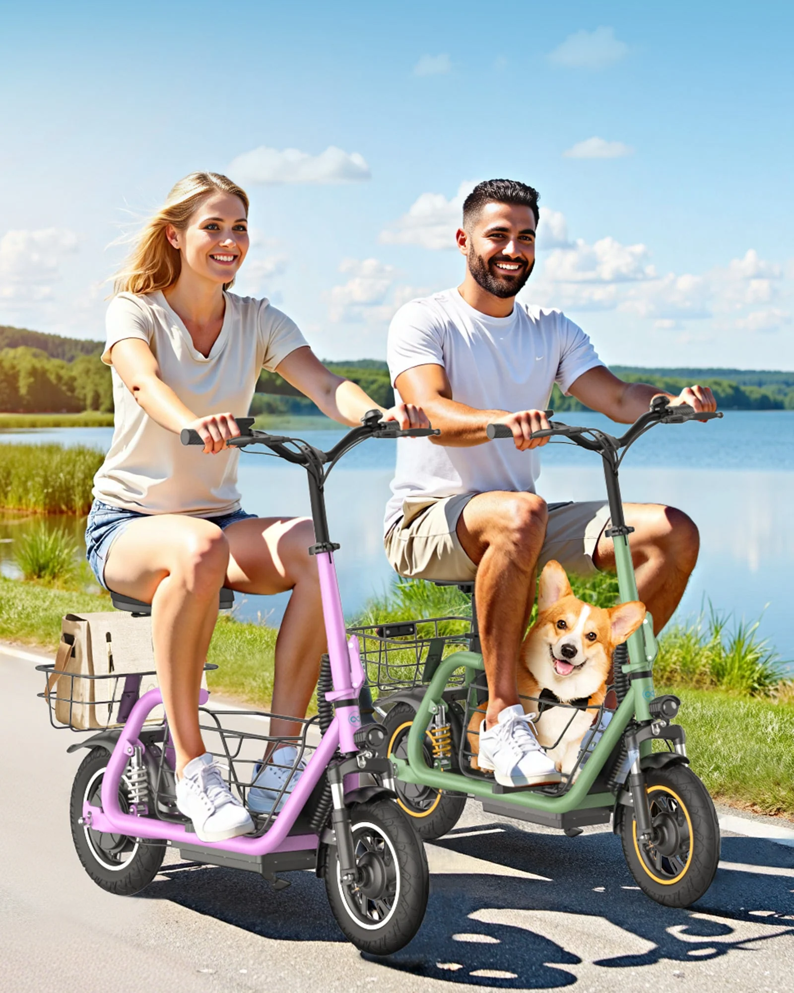 Gyroor C1 Pro 800W Scooter – Dual Baskets for Cargo & Pets - Image 9