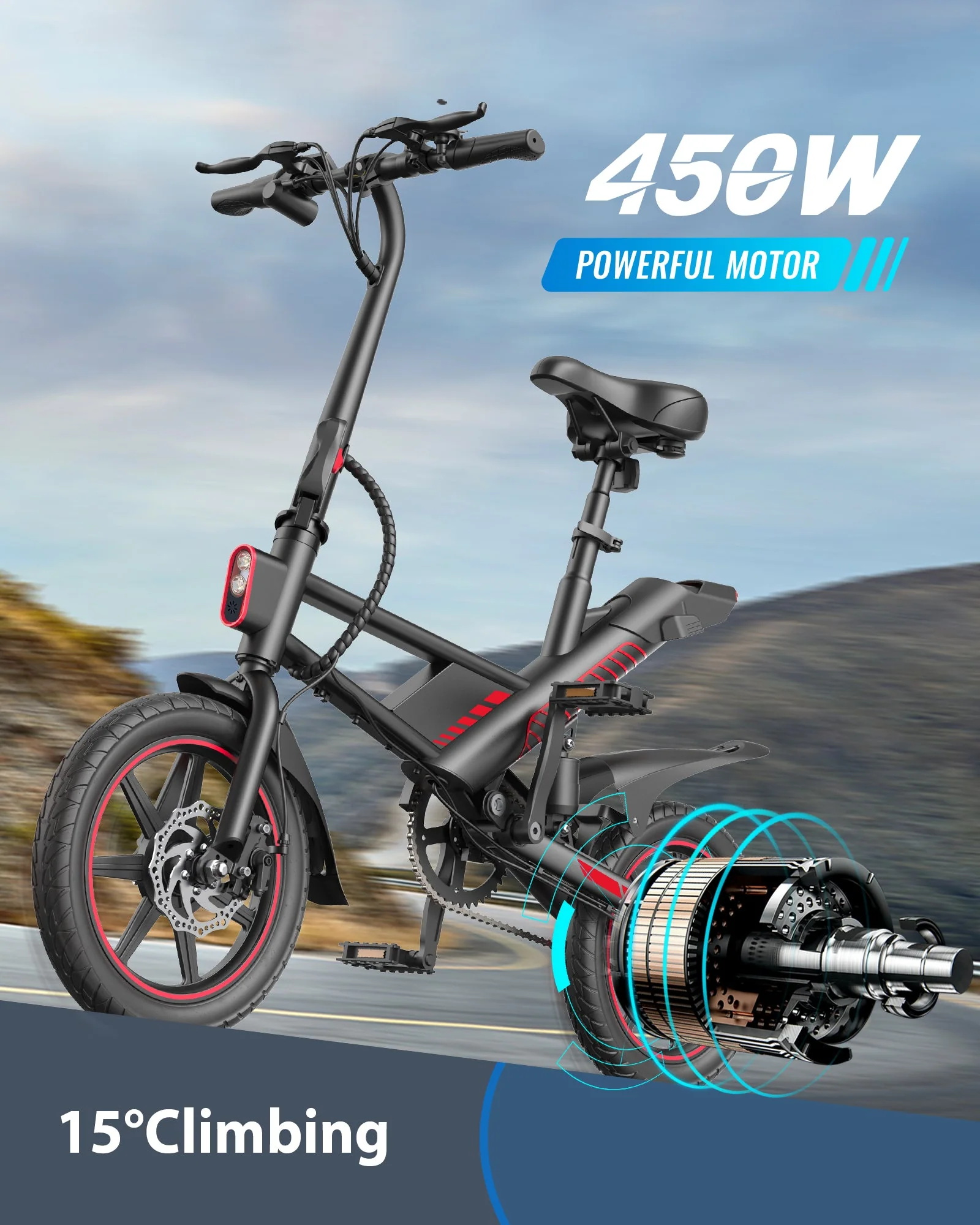 Gyroor C3 Electric Bike 700W with 14" Tires - Image 4