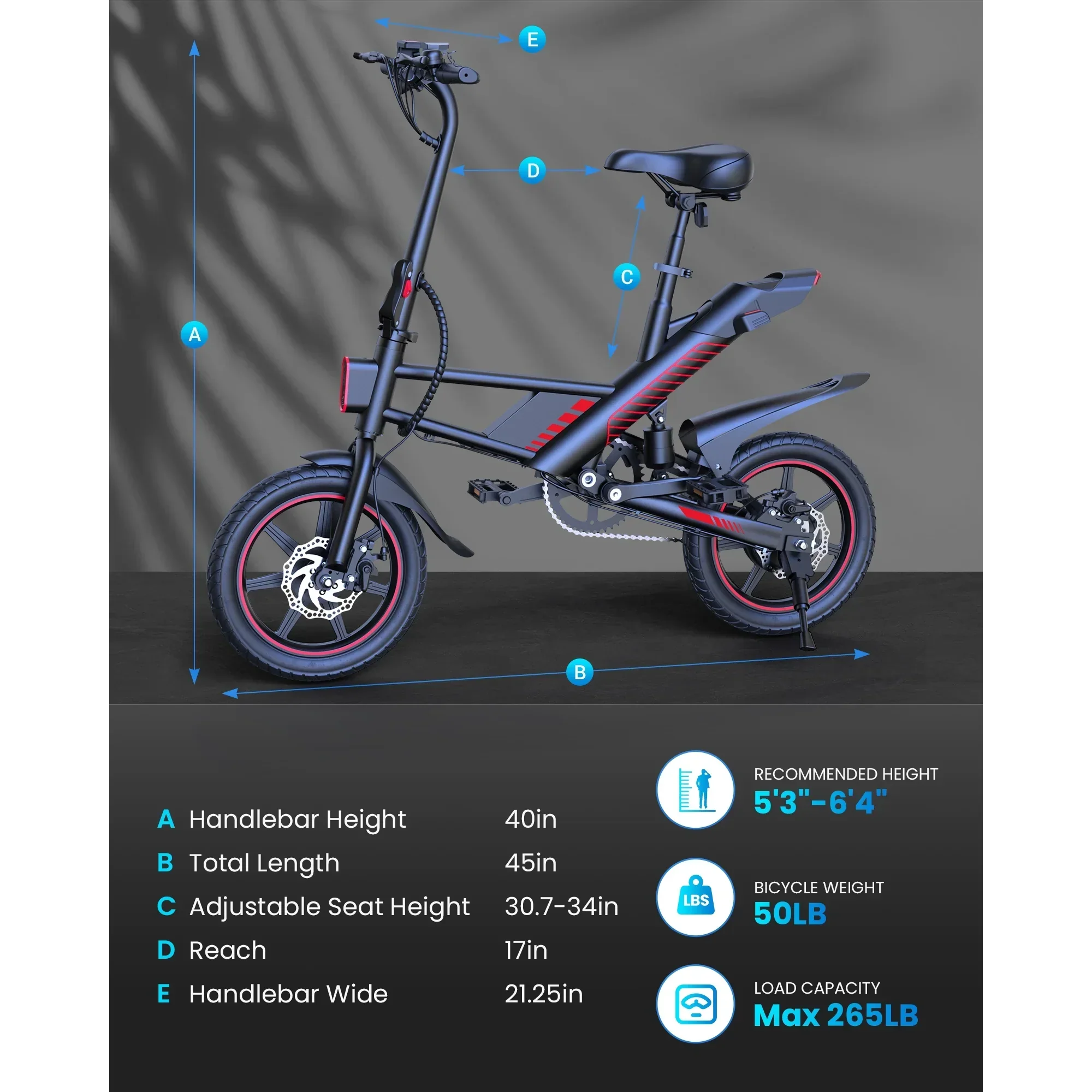Gyroor C3 Electric Bike 700W with 14" Tires - Image 11
