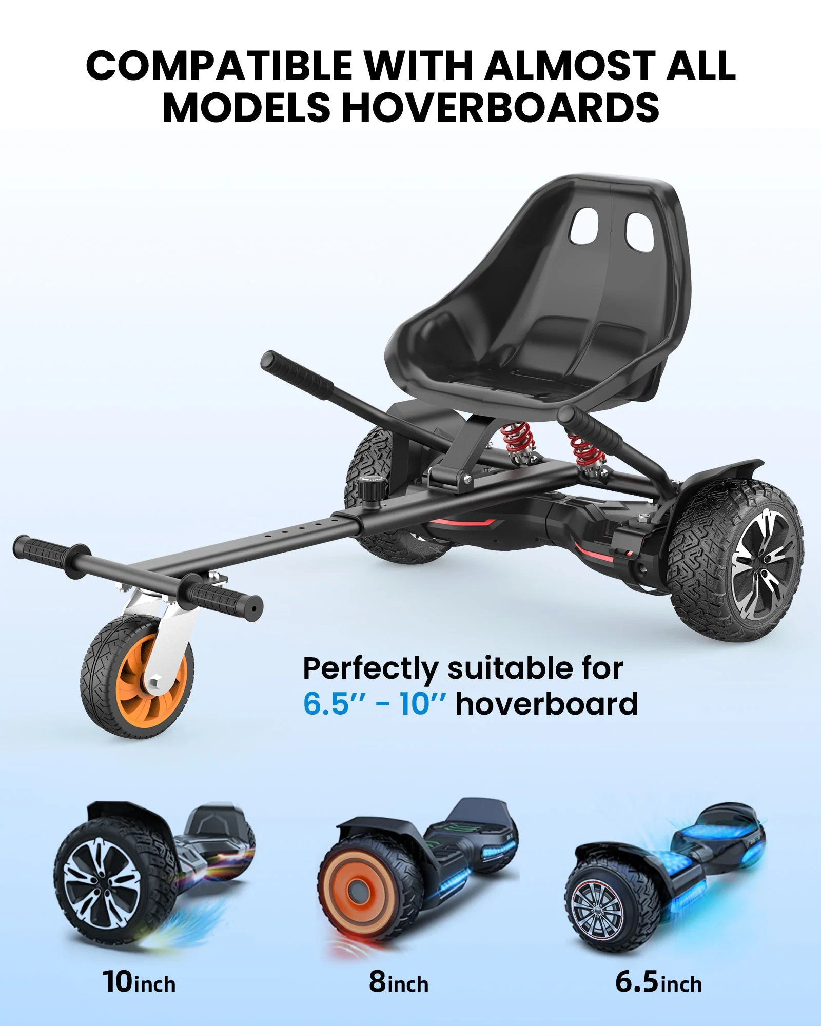 Gyroor Hoverboard Go Kart Seat – Adjustable, Fits 6.5–10" - Image 4