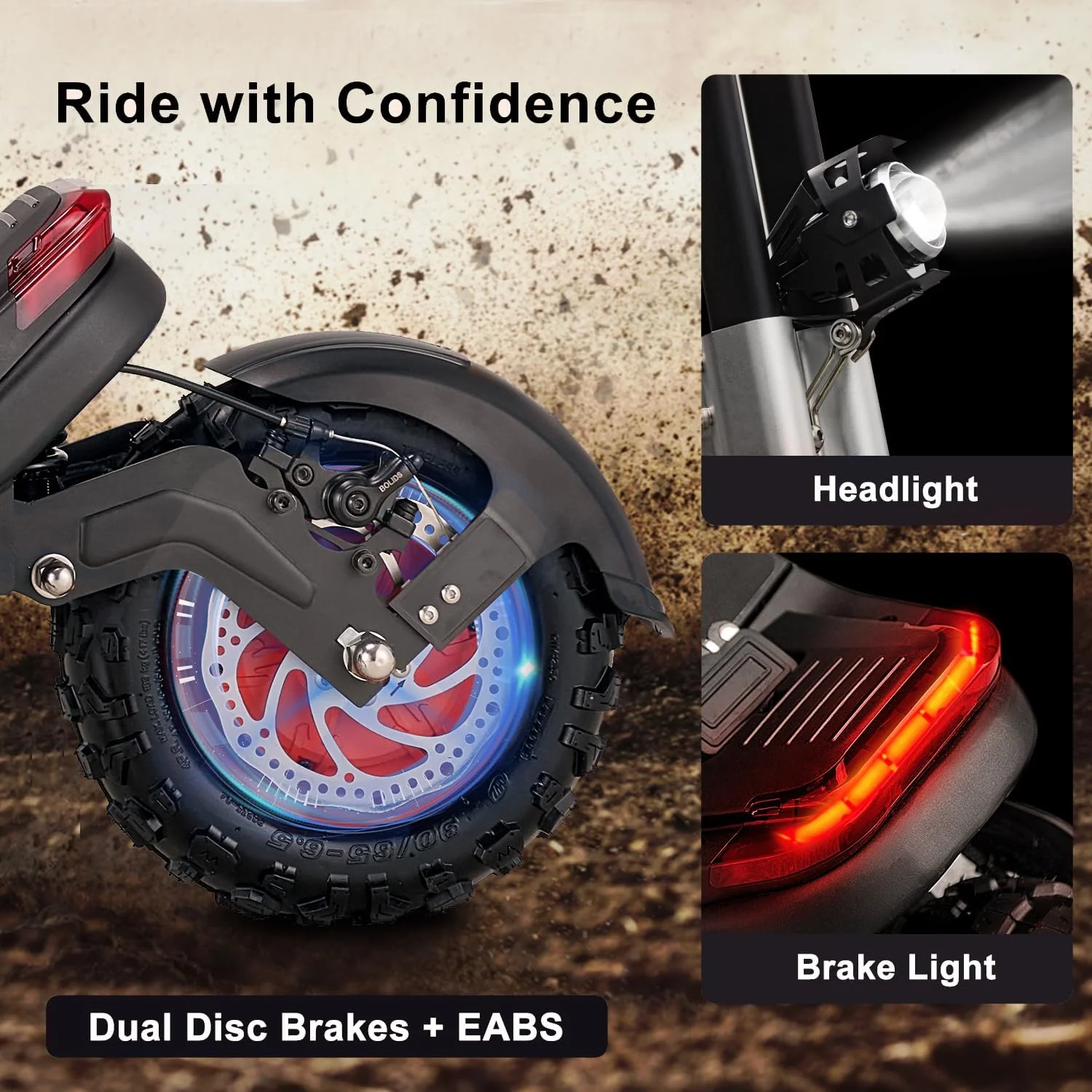 Off Road 2400W Electric Scooter with Smart APP,Up to 37Mph & 50Miles Long Range - Image 6