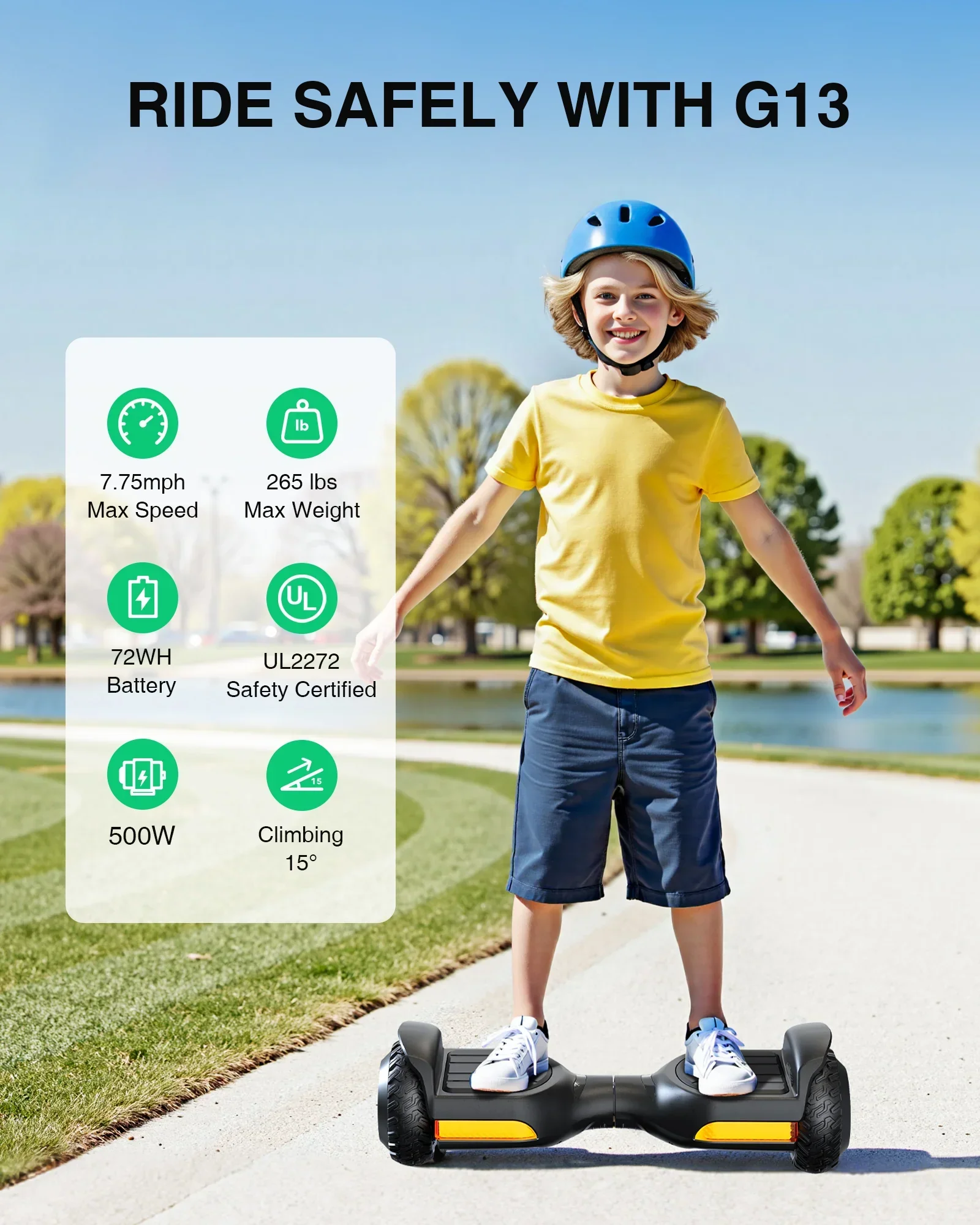 Gyroor Self Balancing Scooter 500W with K1 Adjustable Seat Attachment - Image 3