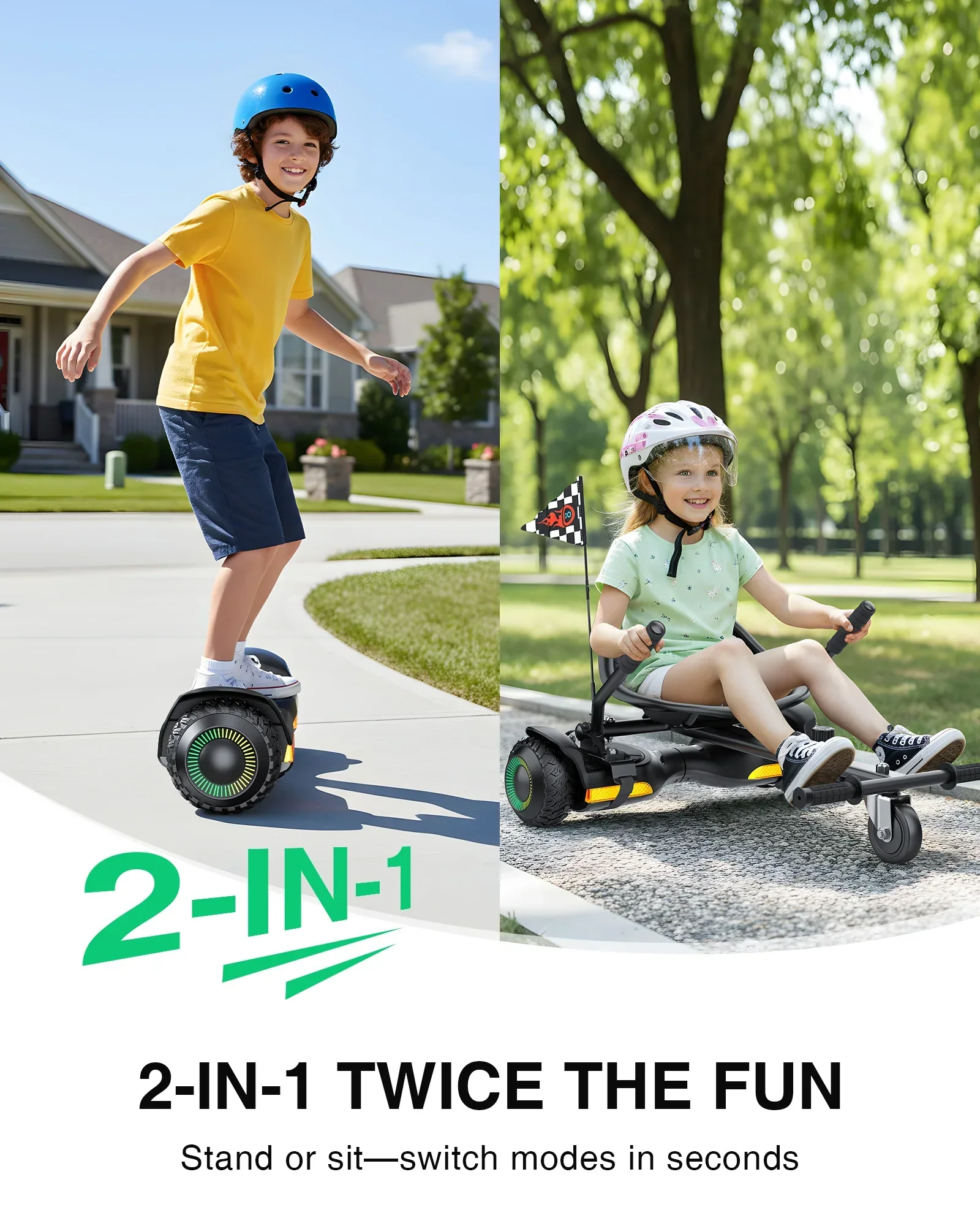 Gyroor Self Balancing Scooter 500W with K1 Adjustable Seat Attachment - Image 4