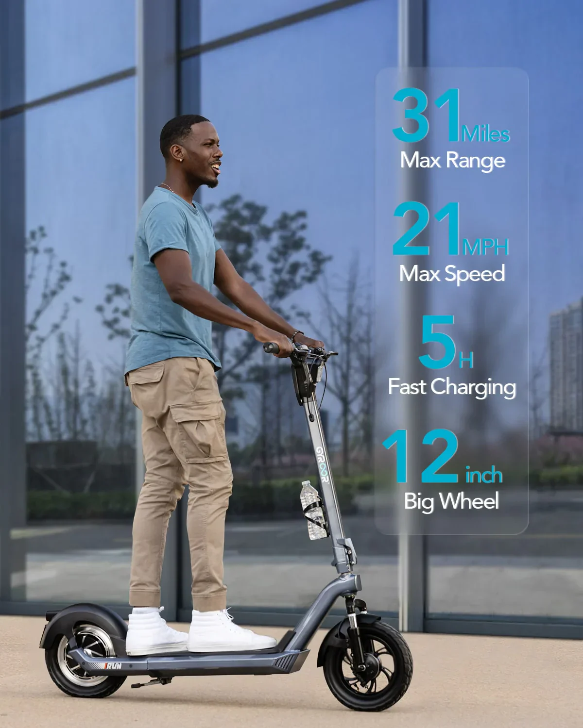 Gyroor X3 Foldable Electric Scooter 700W Commuter Essentials Kit - Image 3