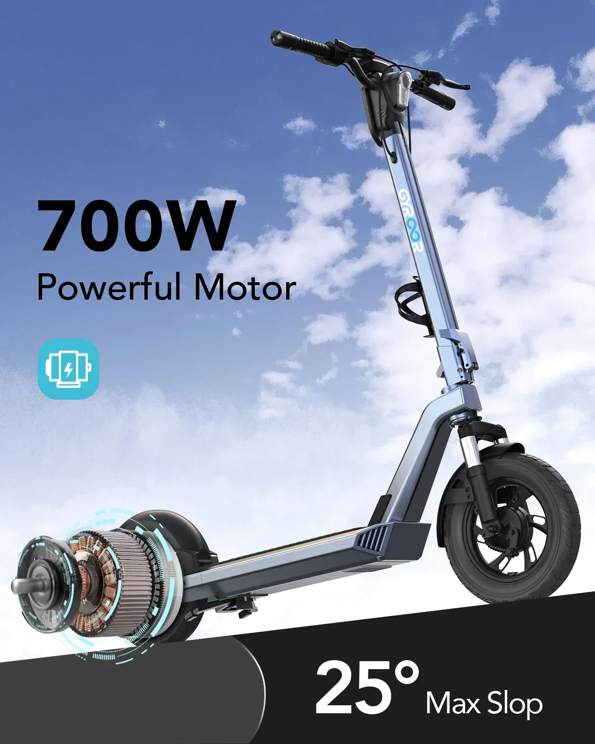 Gyroor X3 Foldable Electric Scooter 700W Commuter Essentials Kit - Image 4