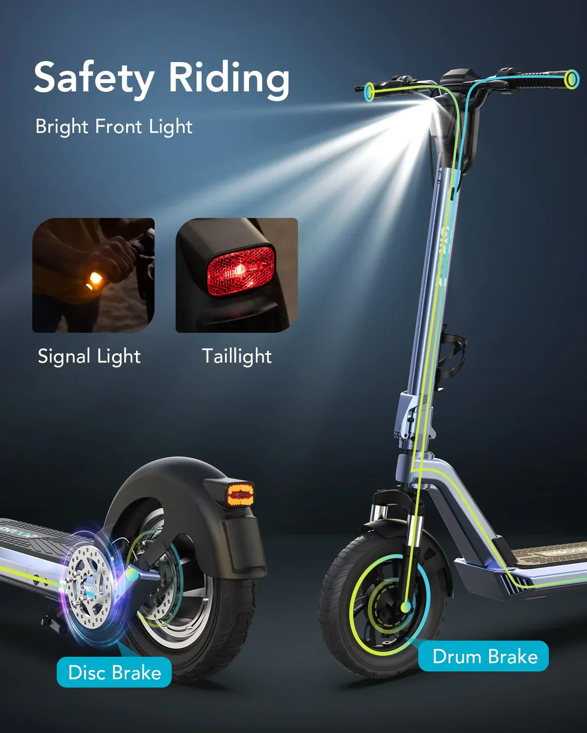 Gyroor X3 Foldable Electric Scooter 700W Commuter Essentials Kit - Image 6