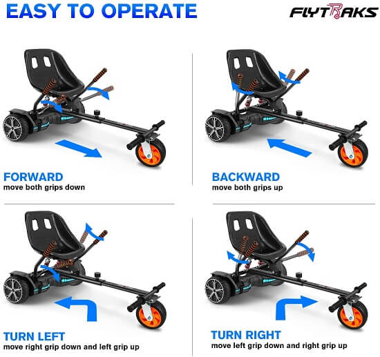 Gyroor K2 Balancing Scooter Go Kart Attachment with Shock Absorption - Image 6