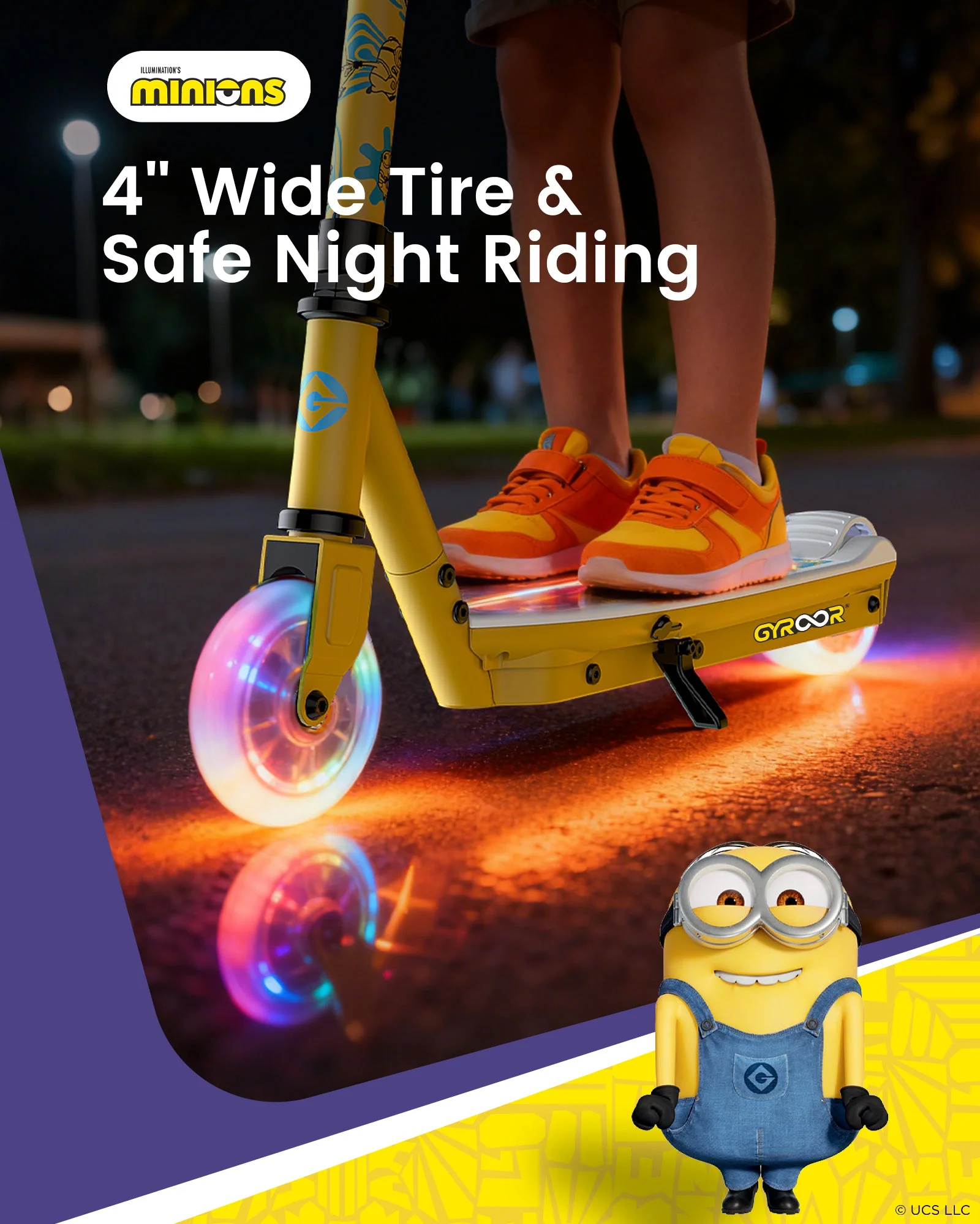 Minions | Gyroor Kids Electric Scooter with Adjustable Height and Adjustable Handlebar - Image 7