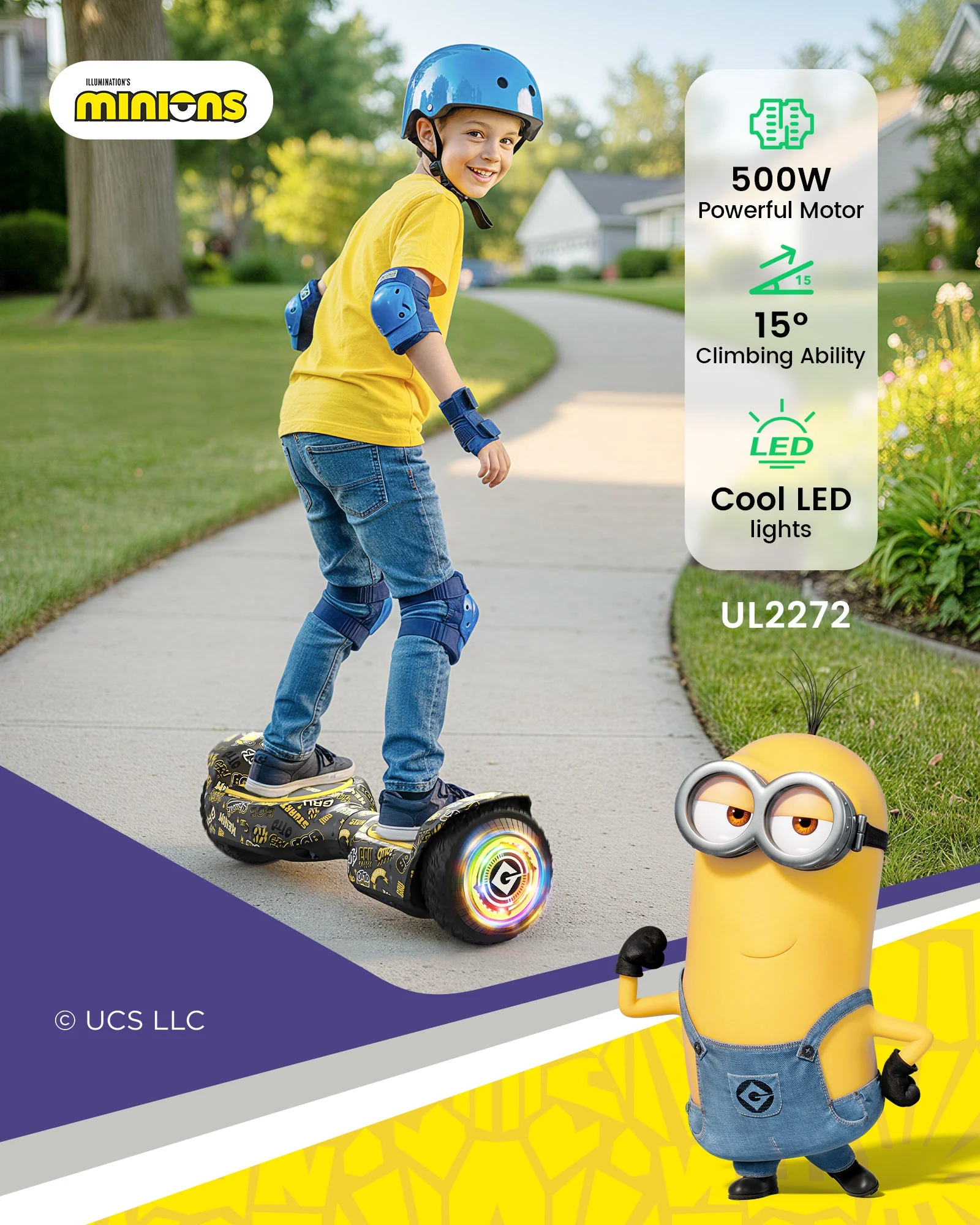Miniouns | Gyroor Off Road Hoverboard 500W with Led Lights and Bluetooth for Kids Aged 6-12 - Image 5
