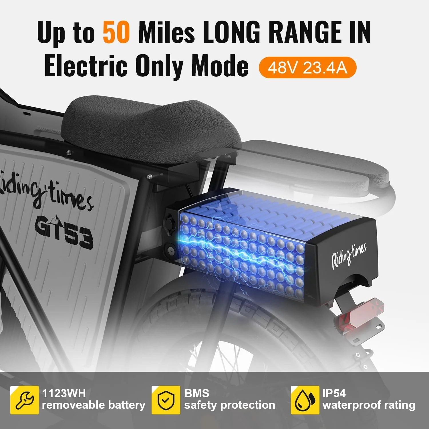 OFF ROAD Electric Cargo Bike for Adults 550LBS, 2000W with Removable Battery - Image 4