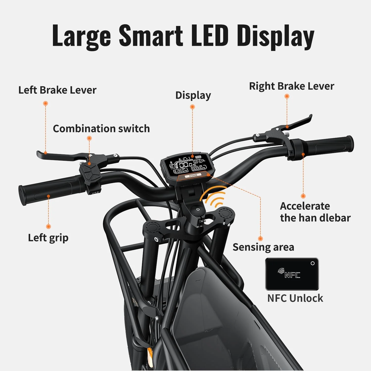 OFF ROAD Electric Cargo Bike for Adults 550LBS, 2000W with Removable Battery - Image 5