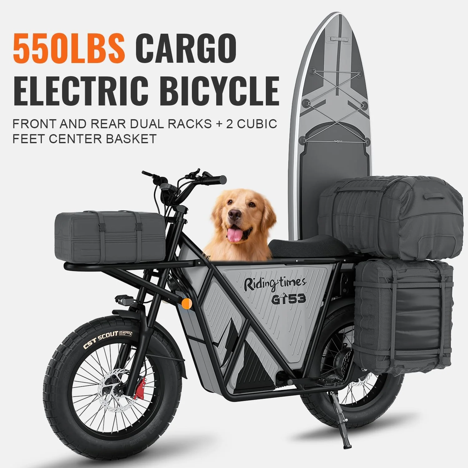 OFF ROAD Electric Cargo Bike for Adults 550LBS, 2000W with Removable Battery - Image 6